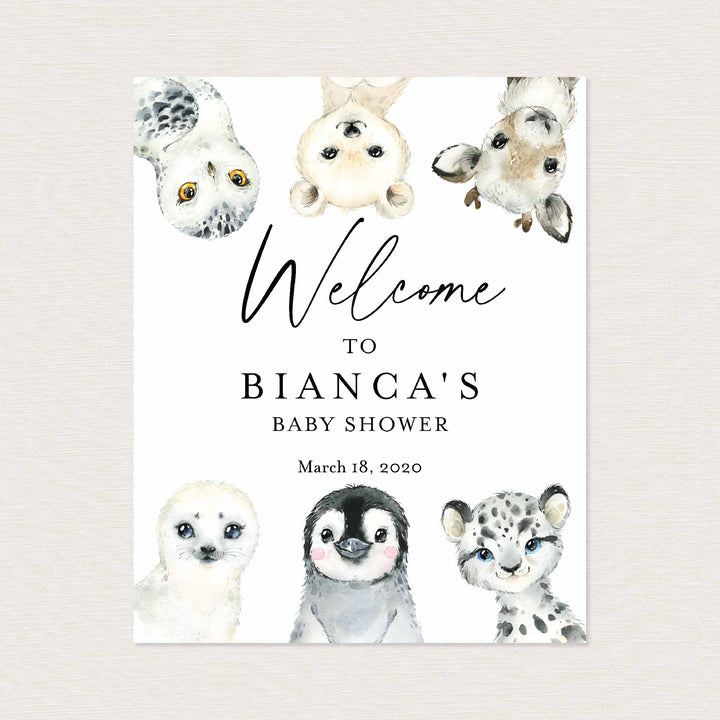 Little Arctic Baby Shower Welcome Sign Printable