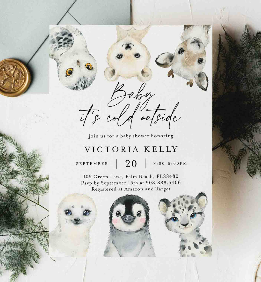 Little Arctic Baby Shower Invitation Printable