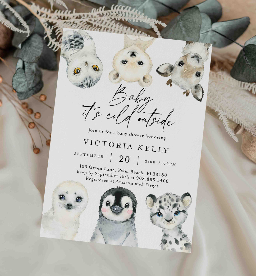 Little Arctic Baby Shower Invitation Printable