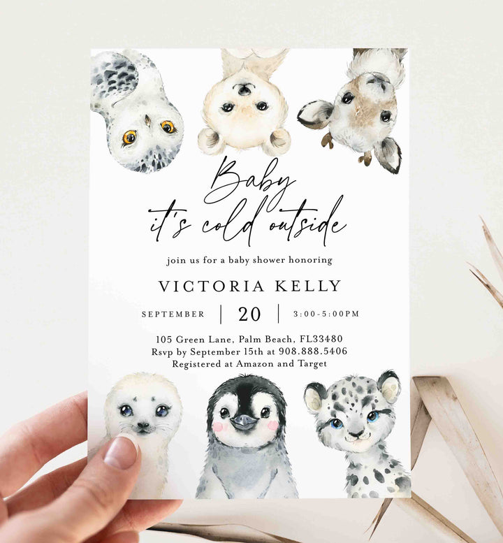 Little Arctic Baby Shower Invitation Printable