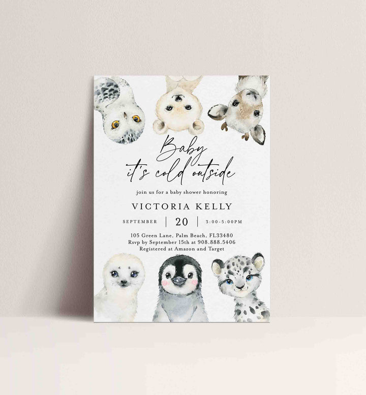 Little Arctic Baby Shower Invitation Printable