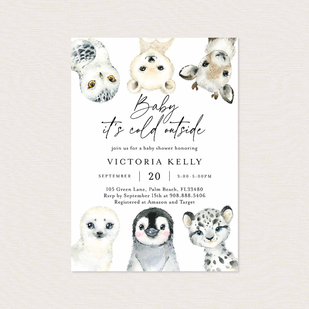 Little Arctic Baby Shower Invitation Printable