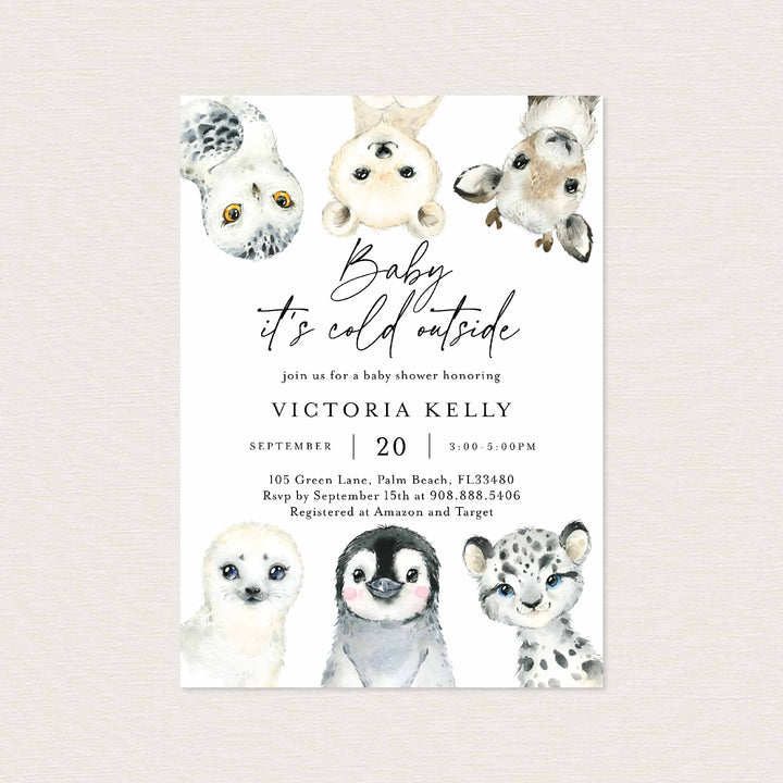 Little Arctic Baby Shower Invitation Printable