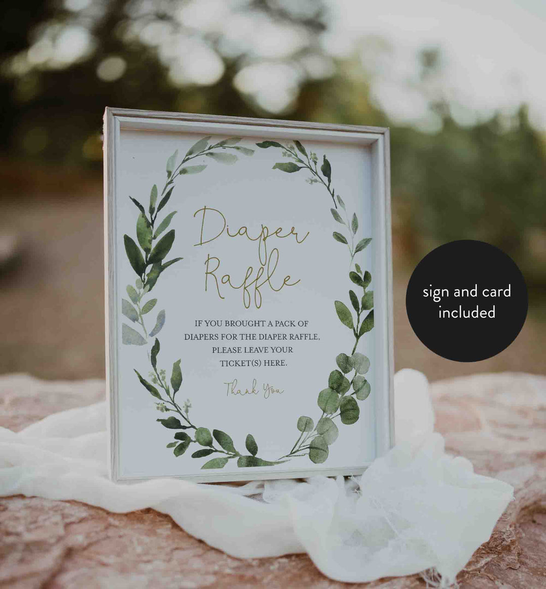 Foliage Baby Shower Diaper Raffle Printable