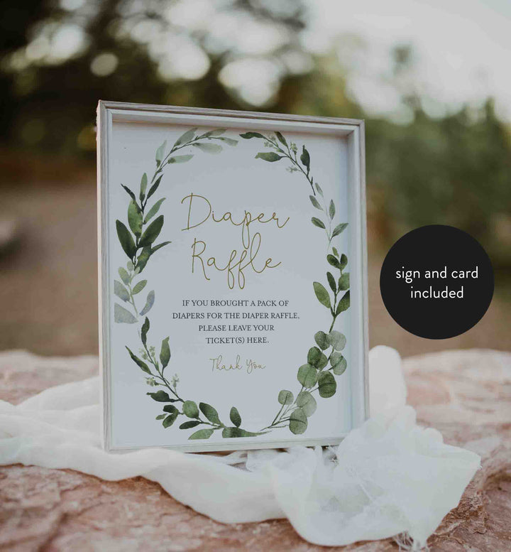 Foliage Baby Shower Diaper Raffle Printable