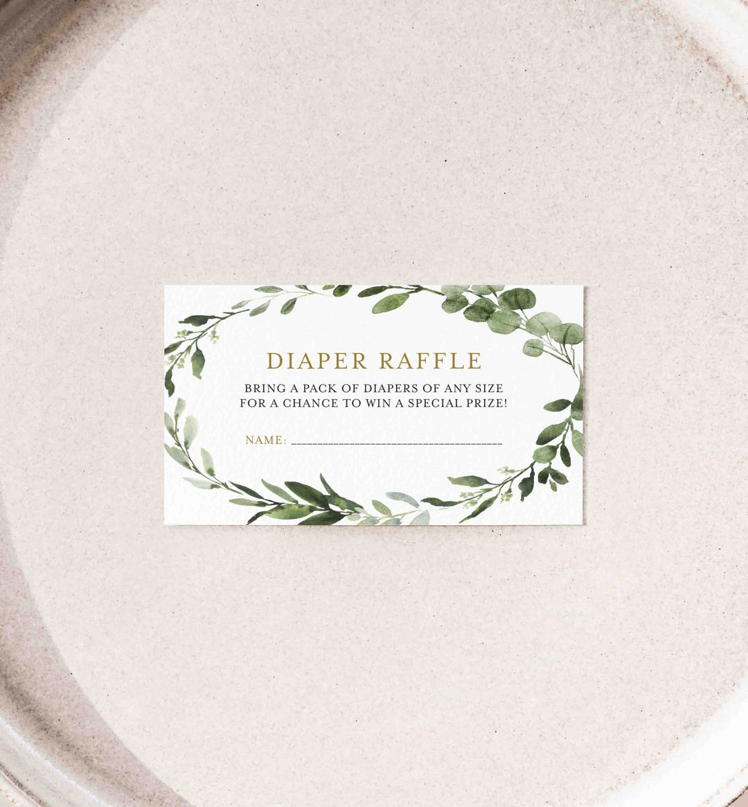 Foliage Baby Shower Diaper Raffle Printable