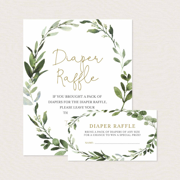 Foliage Baby Shower Diaper Raffle Printable