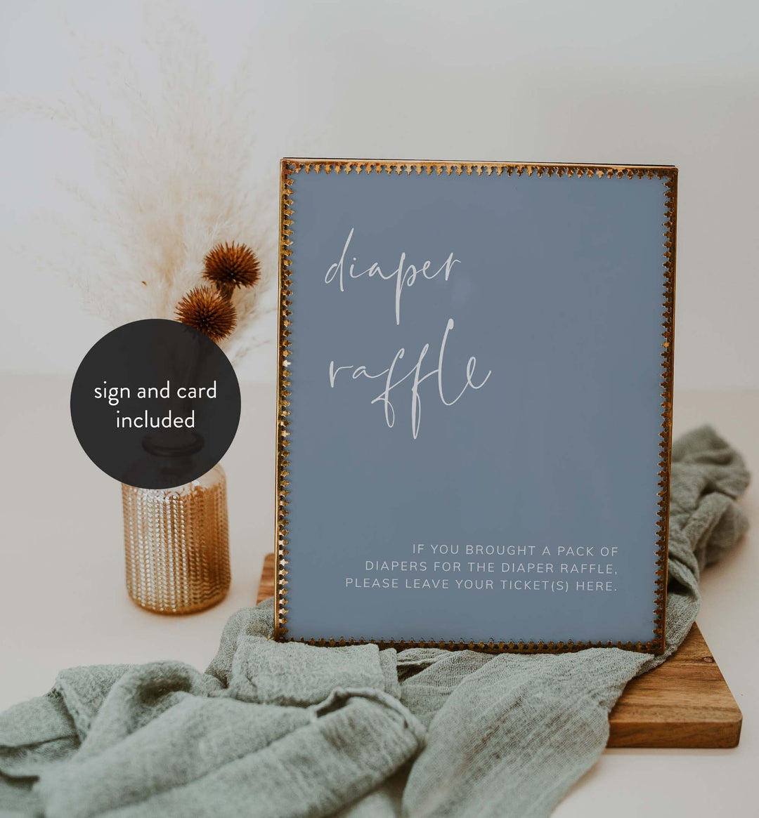 Modern Minimal Baby Shower Diaper Raffle Printable