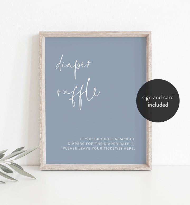 Modern Minimal Baby Shower Diaper Raffle Printable