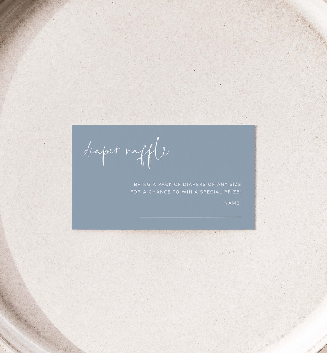 Modern Minimal Baby Shower Diaper Raffle Printable