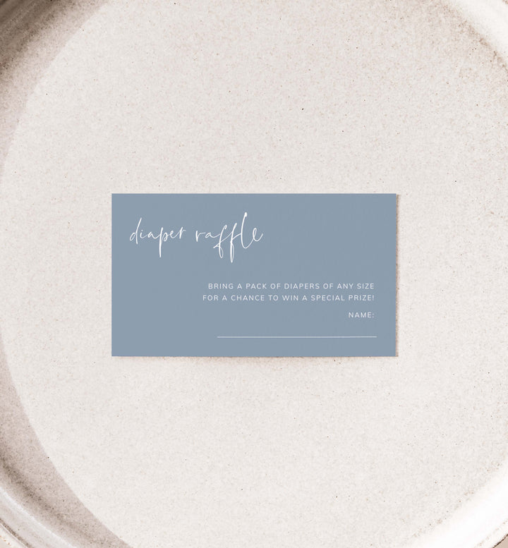 Modern Minimal Baby Shower Diaper Raffle Printable