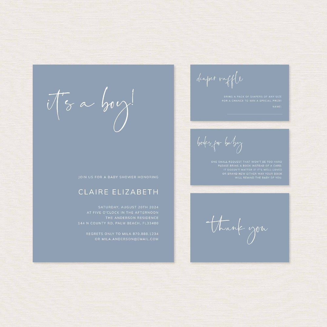 Modern Minimal Baby Shower Suite Printable