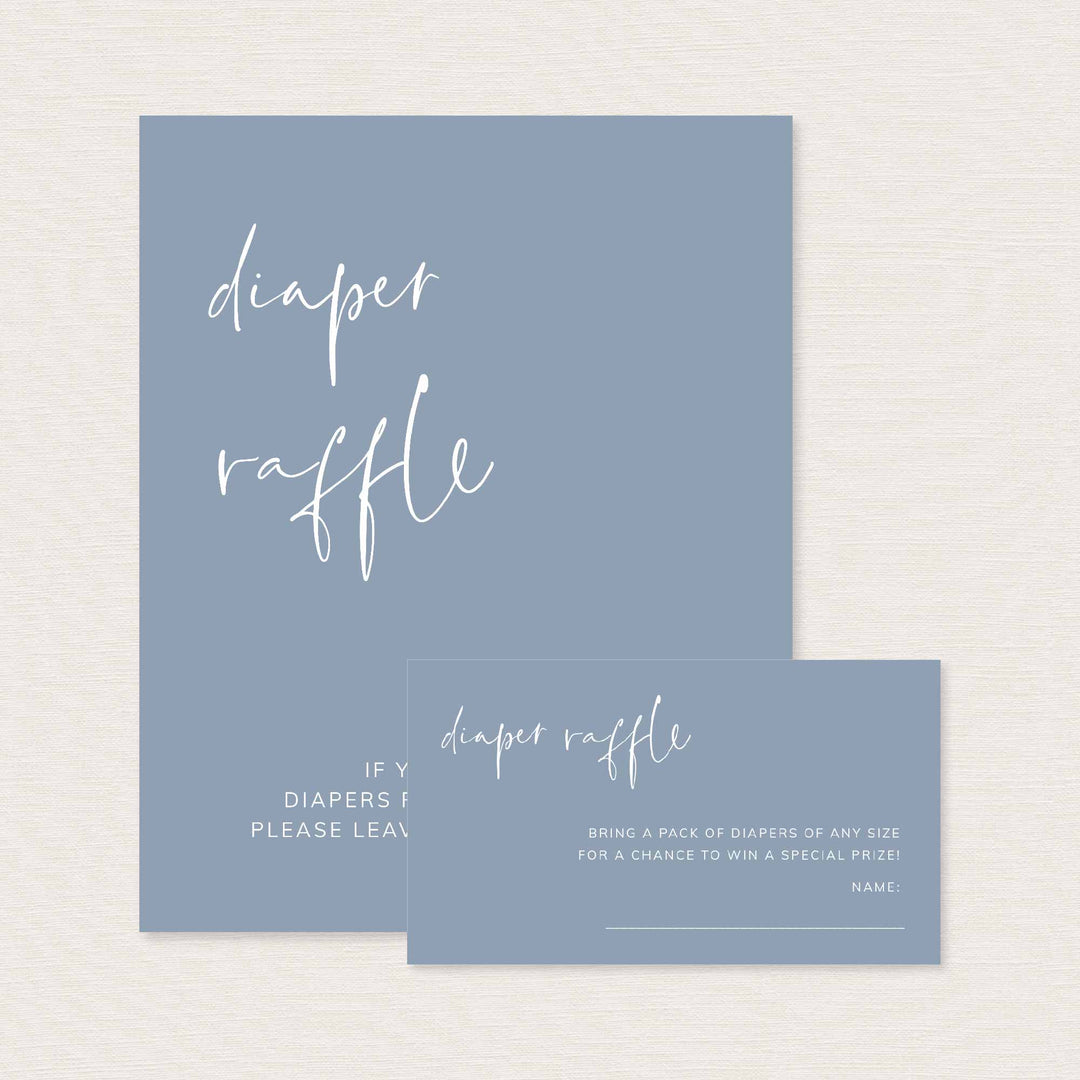 Modern Minimal Baby Shower Diaper Raffle Printable