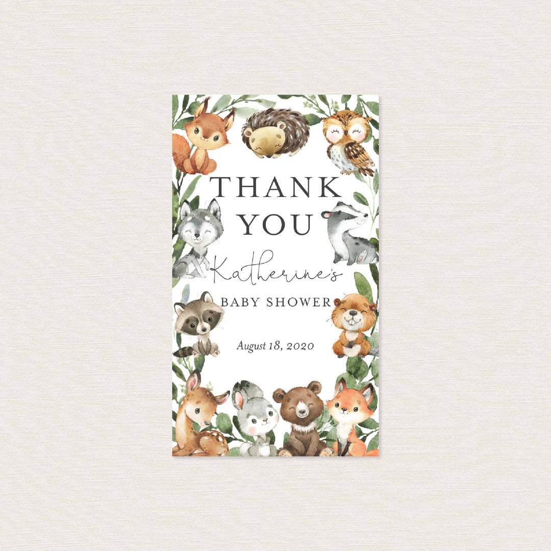 Baby Woodland Baby Shower Favour Tag Printable