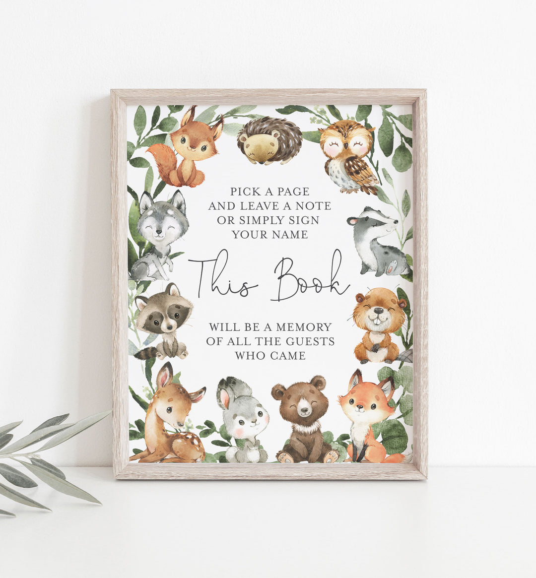 Baby Woodland Baby Shower Guestbook Sign