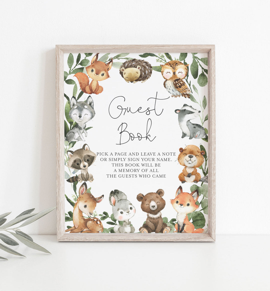 Baby Woodland Baby Shower Guestbook Sign