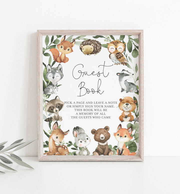 Baby Woodland Baby Shower Guestbook Sign