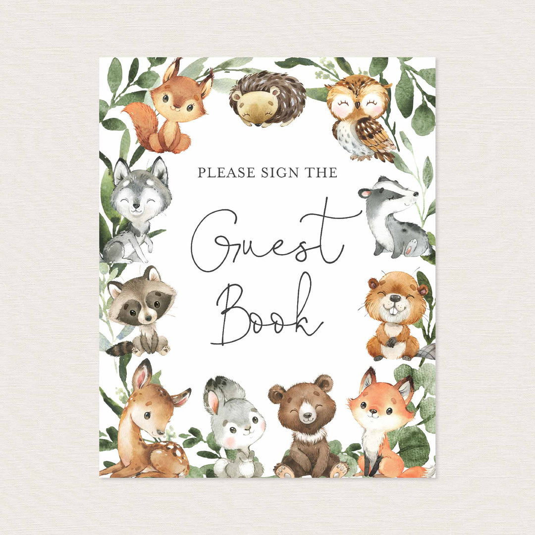 Baby Woodland Baby Shower Guestbook Sign