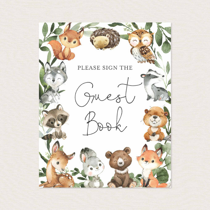 Baby Woodland Baby Shower Guestbook Sign