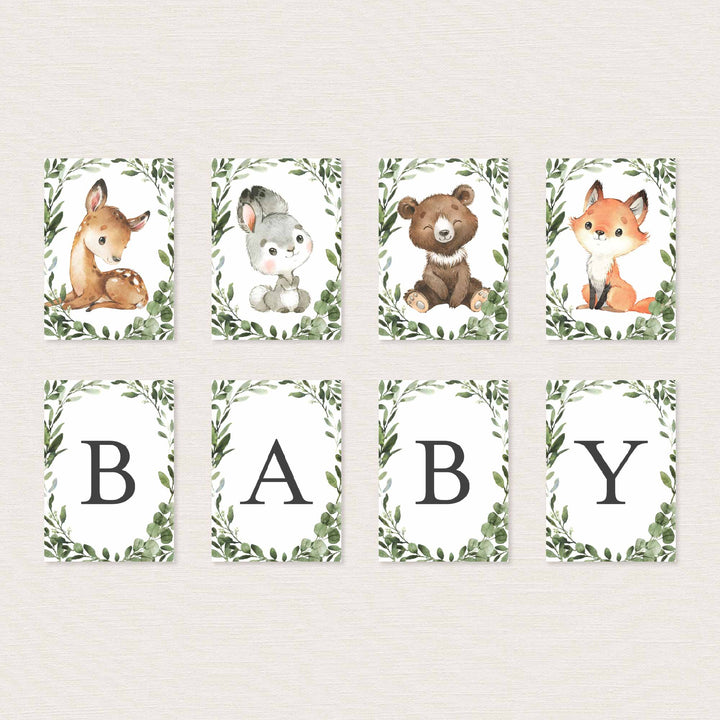 Baby Woodland Baby Shower Party Banner Printable