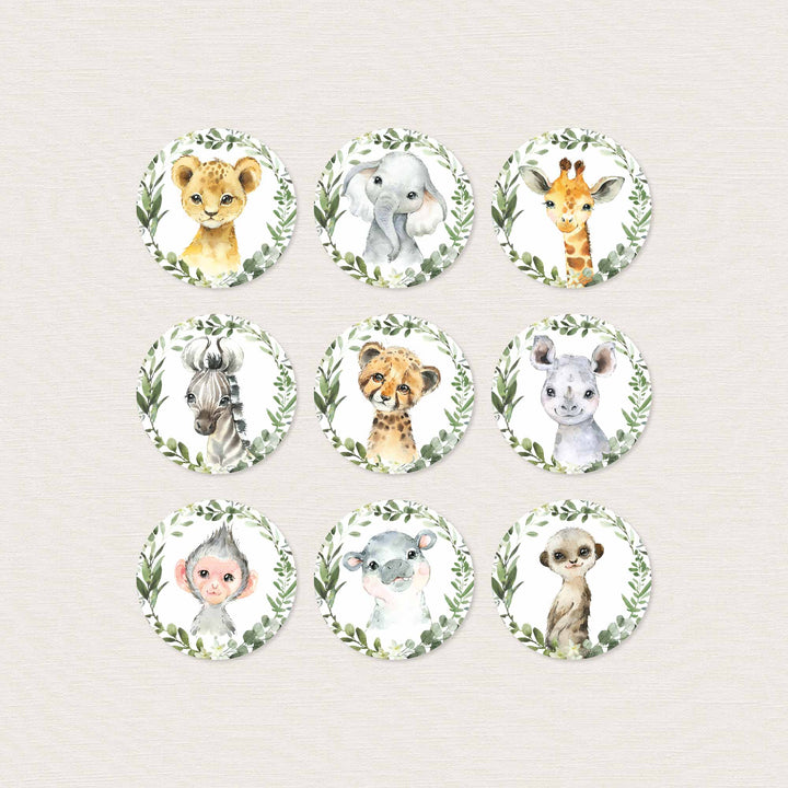 Little Safari Baby Shower Cupcake Toppers and Cupcake Wrappers Printable
