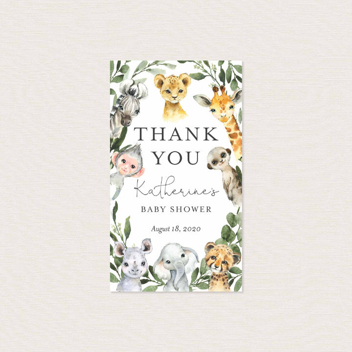 Little Safari Baby Shower Favour Tag Printable