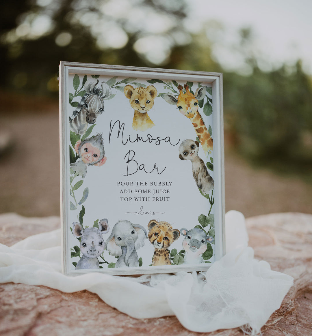 Little Safari Baby Shower Mimosa Bar Sign Printable