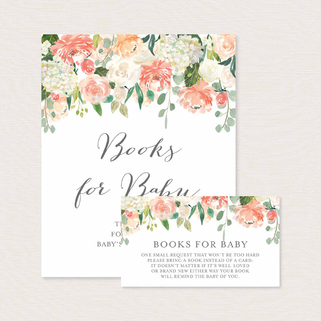 Peach and Cream Baby Shower Books For Baby Printable