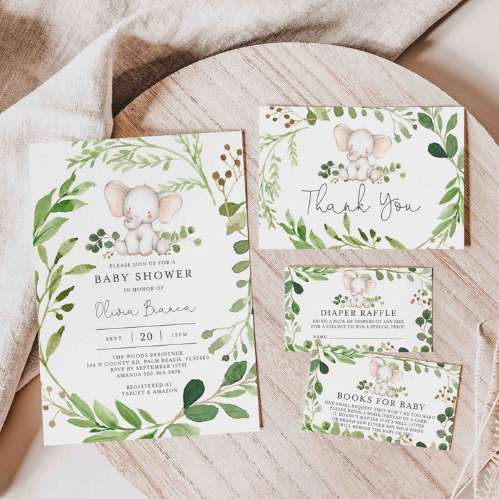 Baby Elephant Baby Shower Suite Printable