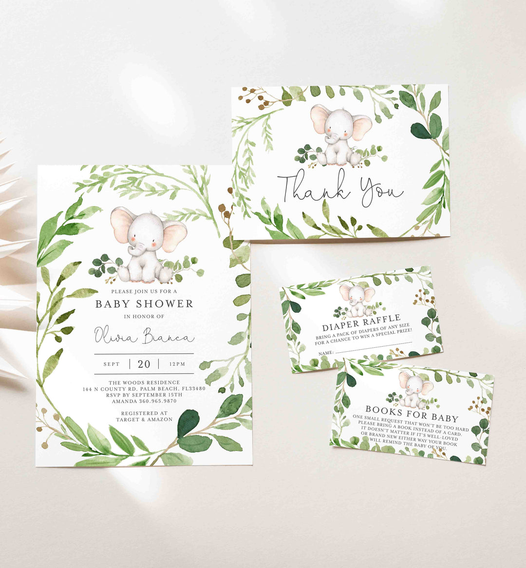 Baby Elephant Baby Shower Suite Printable