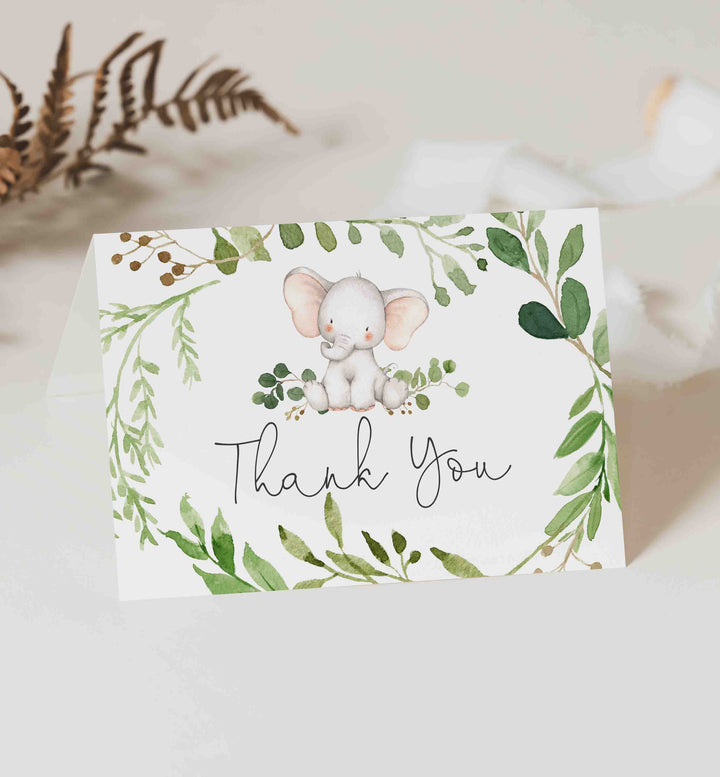 Baby Elephant Baby Shower Thank You Card Printable
