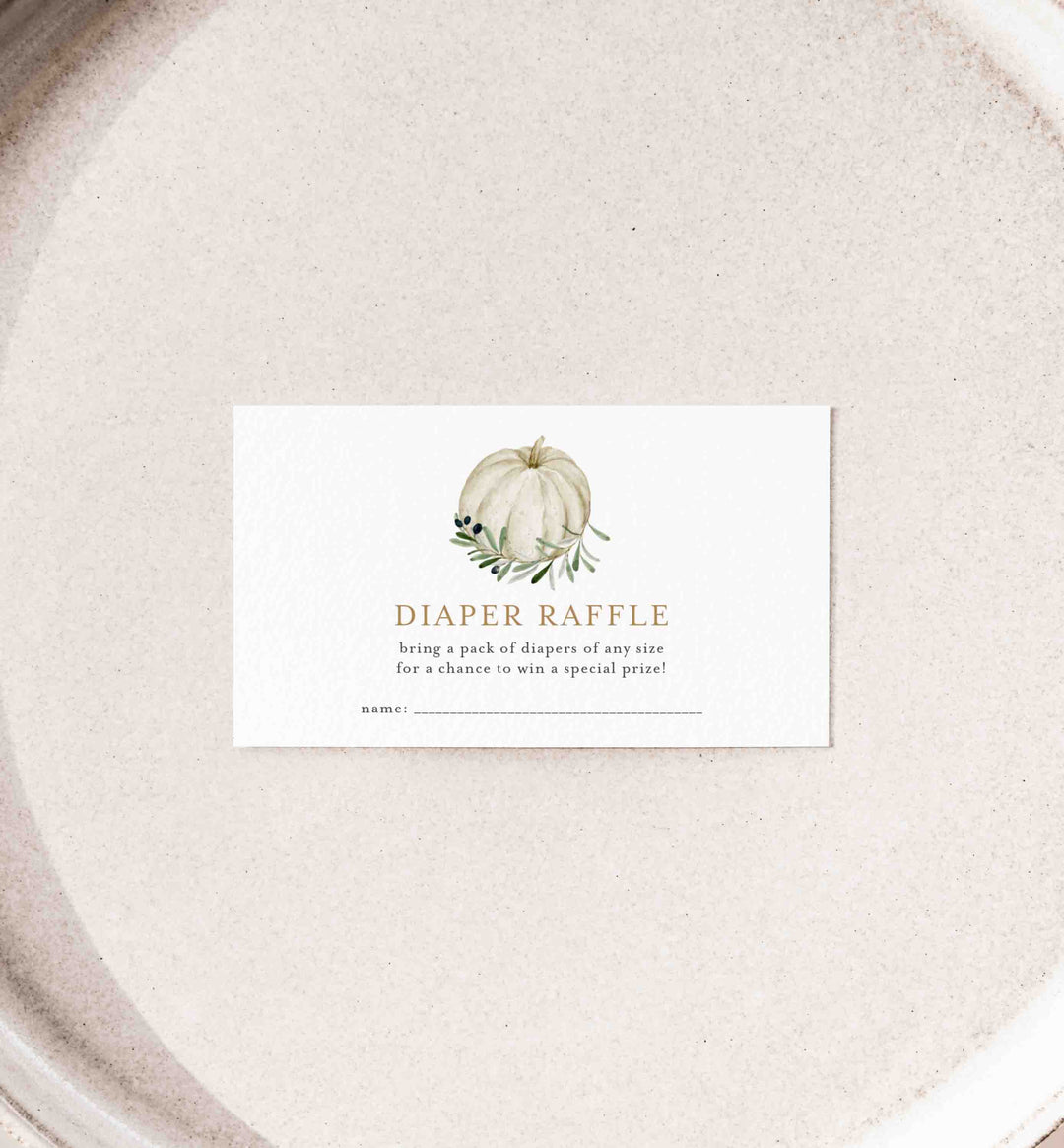 Sweet Pumpkin Baby Shower Diaper Raffle Printable