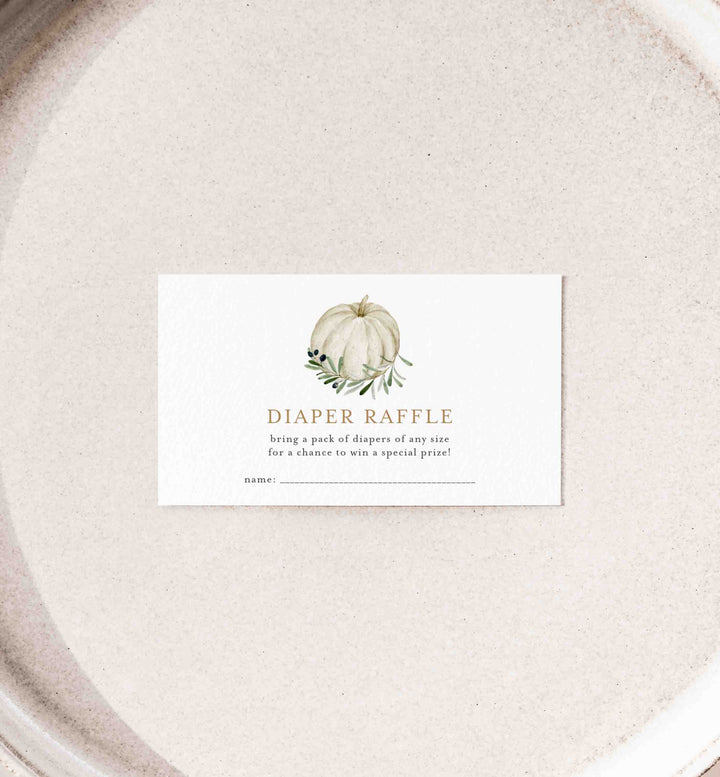 Sweet Pumpkin Baby Shower Diaper Raffle Printable