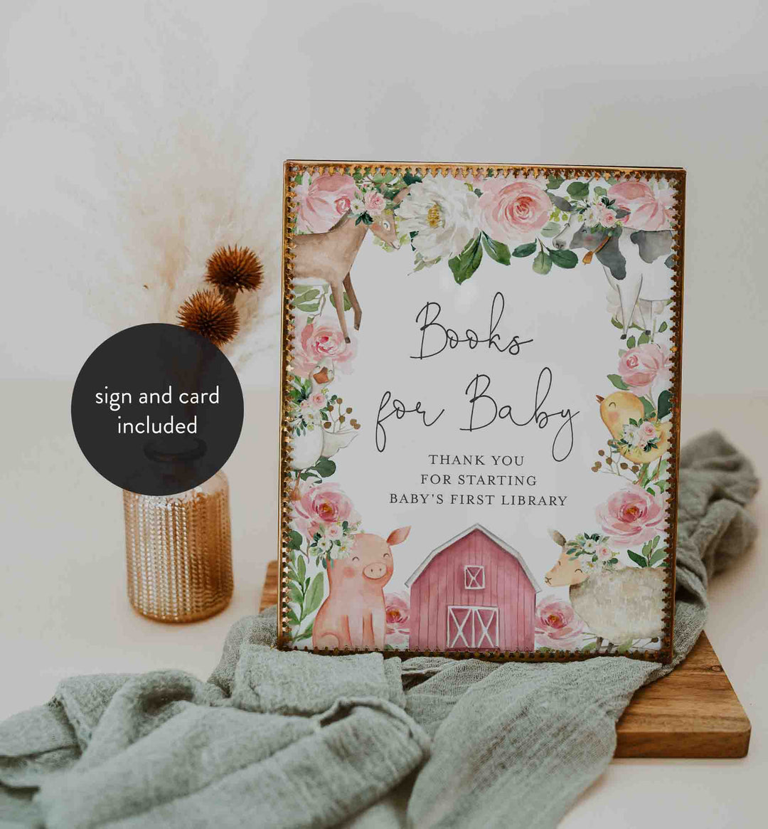 On The Farm Blush Baby Shower Books For Baby Printable
