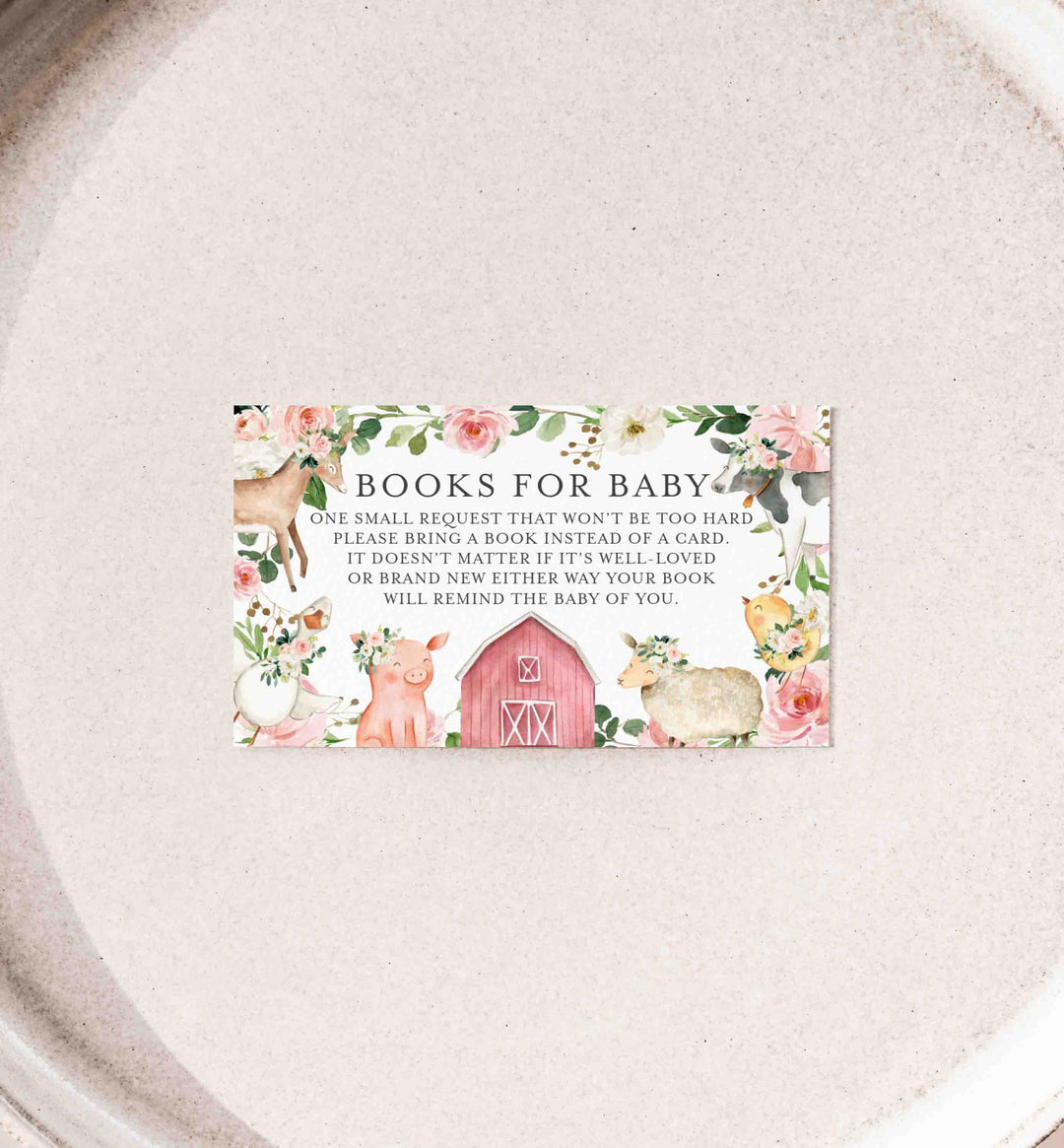 On The Farm Blush Baby Shower Books For Baby Printable