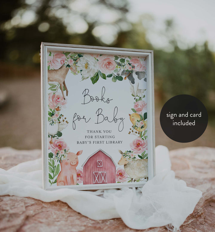 On The Farm Blush Baby Shower Books For Baby Printable