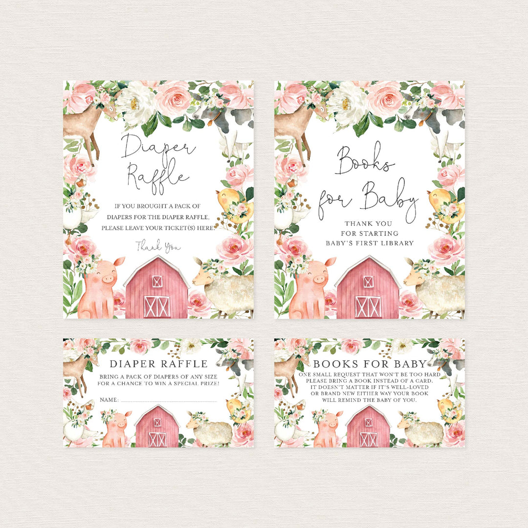 On The Farm Blush Baby Shower Suite Printable