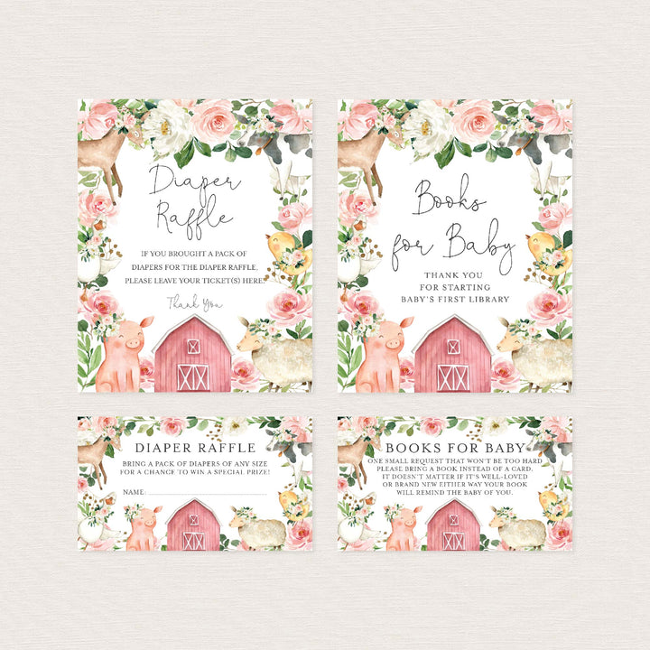 On The Farm Blush Baby Shower Suite Printable