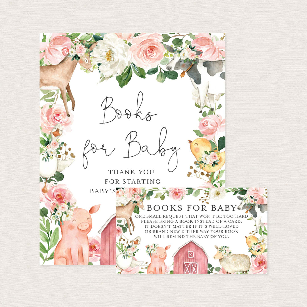 On The Farm Blush Baby Shower Books For Baby Printable