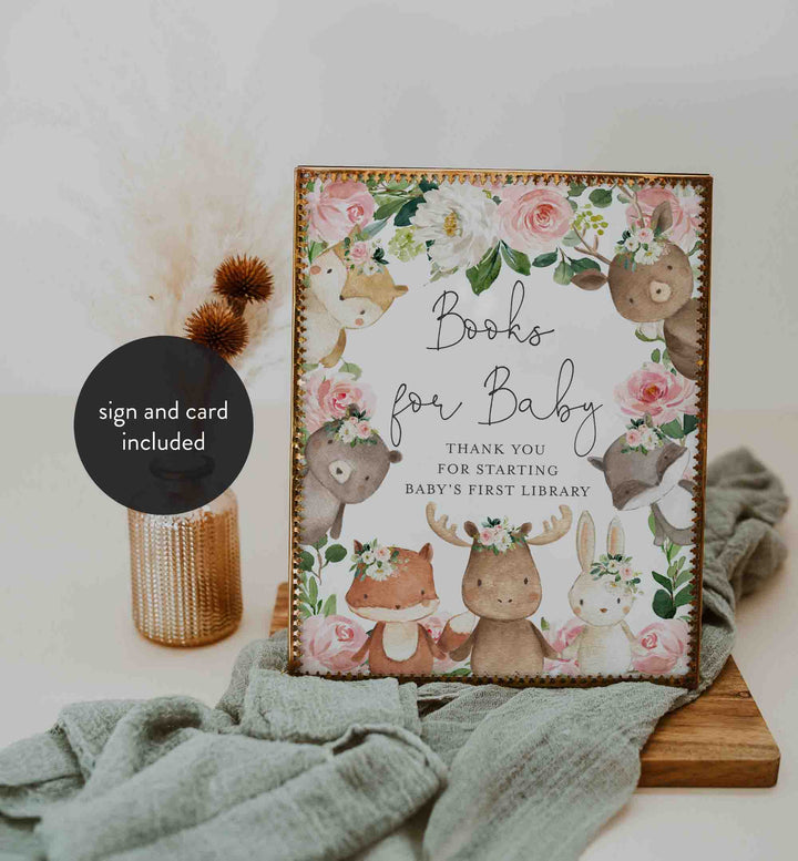 Woodland Friends Blush Baby Shower Books For Baby Printable