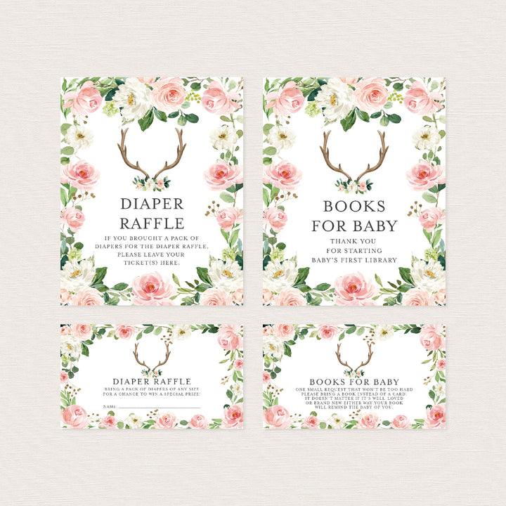 Antler Blush Baby Shower Suite Printable