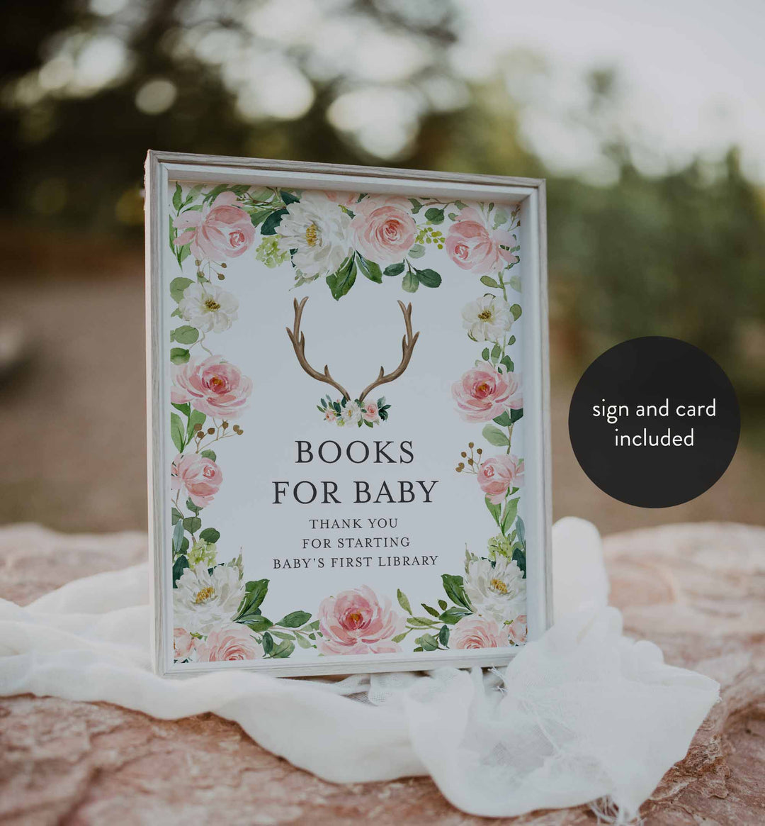 Antler Blush Baby Shower Books For Baby Printable