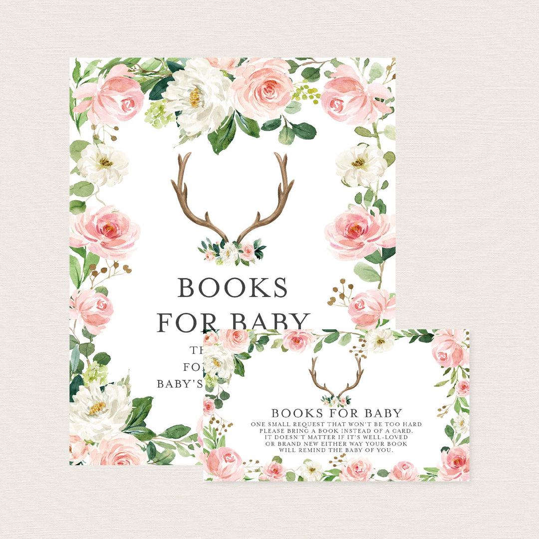 Antler Blush Baby Shower Books For Baby Printable