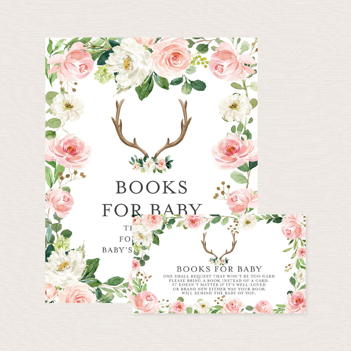 Antler Blush Baby Shower Books For Baby Printable