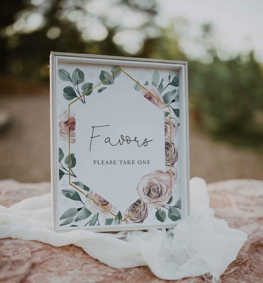 Boho Rose Baby Shower Favours Sign Printable