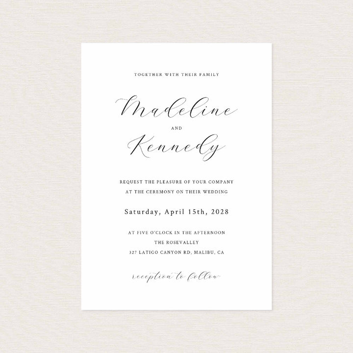 Simple Minimal Wedding Invitation Printable