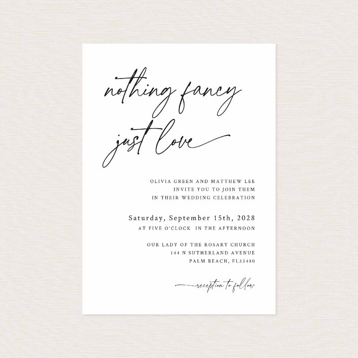 Modern Script Wedding Invitation Printable