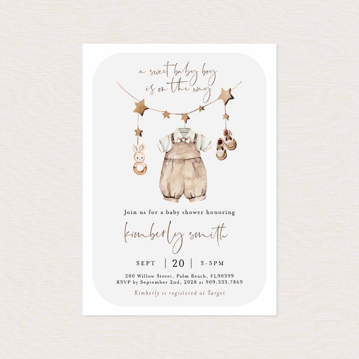Baby Boy Clothes Baby Shower Invitation Printable