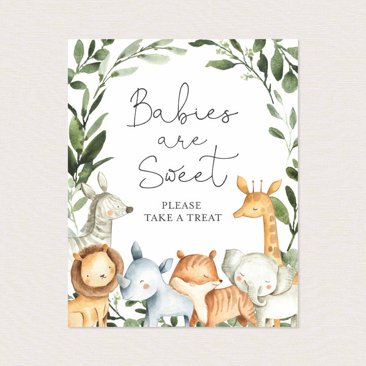 Safari Animals Baby Shower Babies Are Sweet Sign Printable
