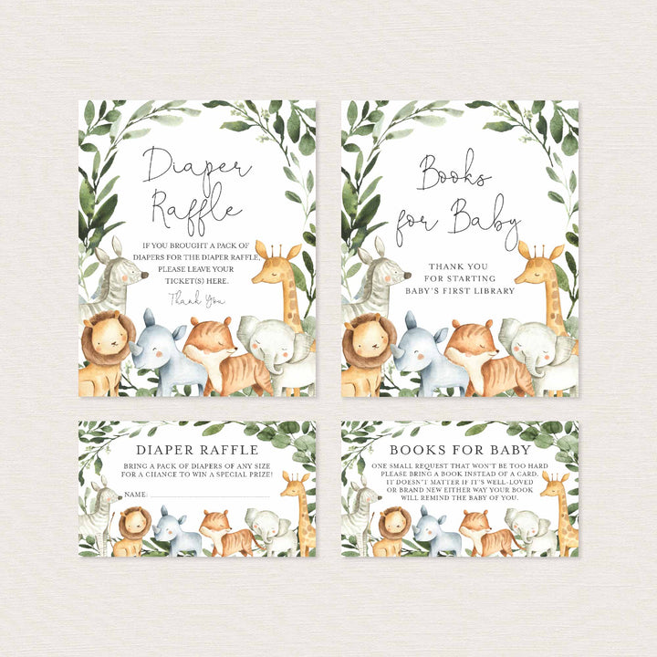 Safari Animals Baby Shower Suite Printable
